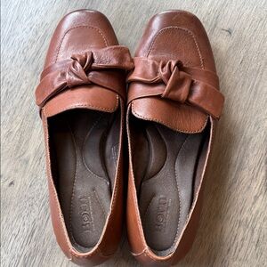 Born Tan Leather Slip-On Flats